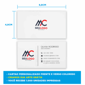 Cartão de Visita 500un + Criação Profissional